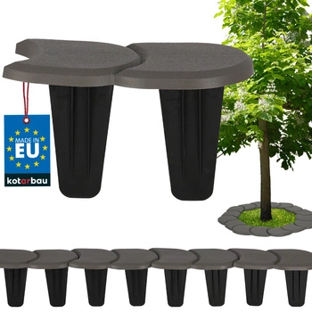 Bordură gazon palisadă cu rampă plastic aspect piatră 3,8 m