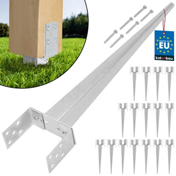 Baza stâlpului reglabilă de bătut 0-160 mm set de 16 buc.