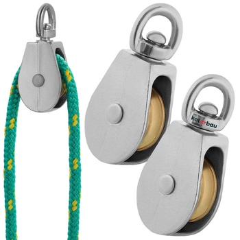 Un singur scripete de cablu placat cu nichel 1" fi 6 mm set de 2 buc.