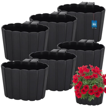 Ghiveci pentru balcon antracit 150 MM set de 6 kcu.