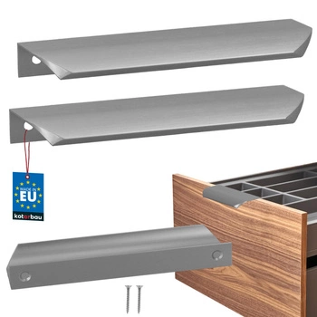 Mâner mobilier aluminiu argintiu 128/148 mm set de 2 buc.