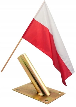 Steag al Poloniei pe tijă cu suport pentru perete set 120 cm