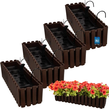 Ghiveci pentru balcon maro 600 MM set de 4 kcu.