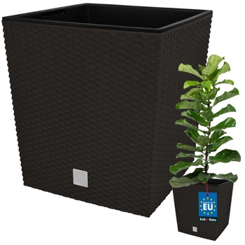 Ghiveci de grădină din rattan cu inserție umbra 32x32 cm