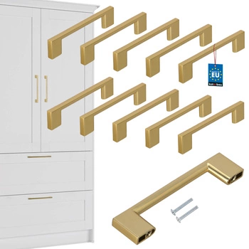 Mâner mobilier clasic modern aur mat 96 mm set de 10 buc.