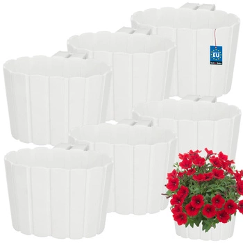Ghiveci pentru balcon alb na zábradlí 150 MM set de 6 kcu.