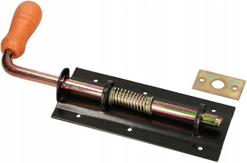 Zăvor 250 mm cu arc pentru poartă ușă - Culoare neagră