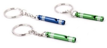 Breloc cu fluier din aluminiu cu inel