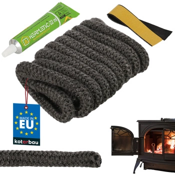 Ață pentru etanșarea șemineului și sobei + adeziv 14 mm 2,5 m