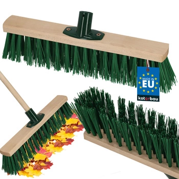 Perie mătură din lemn pentru frunze pardoseli dale nylon 40 cm
