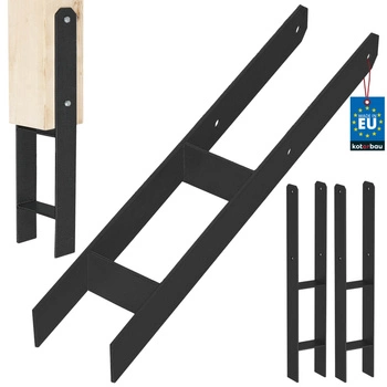 Baza stâlpului h pentru încastrare zincat negru 100 mm set de 2 buc.