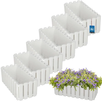 Ghiveci pentru balcon alb na zábradlí 400 MM set de 6 kcu.