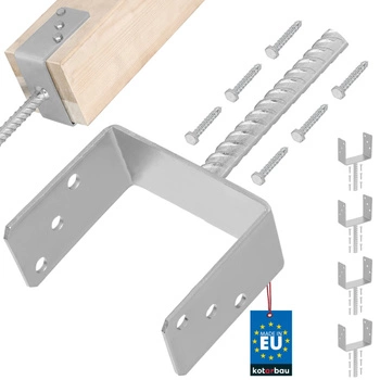 Bază de stâlp cu tijă de încastrare 140 mm set de 4 buc.
