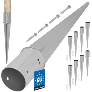 Suport de stâlp rotundă înfiptă fi 100 mm set de 8 buc.