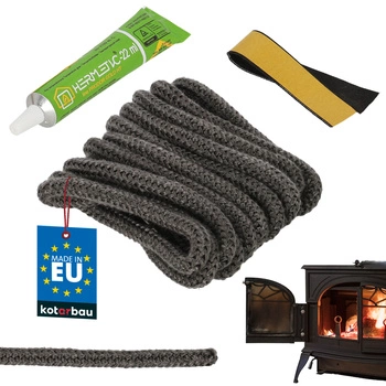 Ață pentru etanșarea șemineului și sobei + adeziv 8 mm 2,5 m