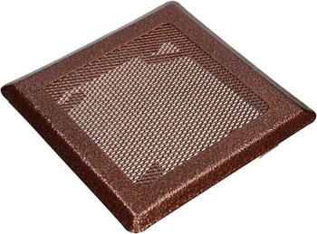 Grilaj de ventilație șemineu metalic 16x16 cm – Culoare cupru