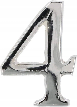 Numărul casei "4" numărul ușii 5 cm cromat