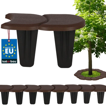 Bordură gazon palisadă cu rampă plastic maro 3,8 m