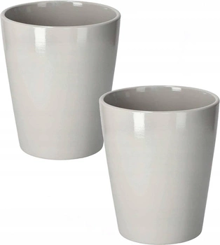 Ghiveci de flori din ceramică 12 cm gri - 2 buc.