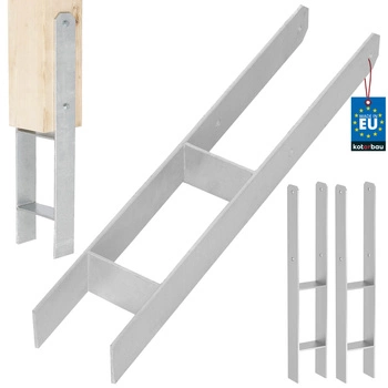 Baza stâlpului h pentru încastrare zincat argintiu 100 mm set de 2 buc.