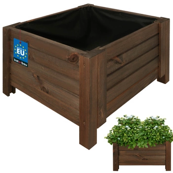 Ghiveci din lemn, cutie de grădină pentru flori și plante 50x50 cm - Culoare maro