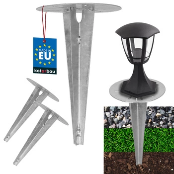 Bază pentru lumini de grădină înfiptă în pământ ancoră 190 mm set de 2 buc.