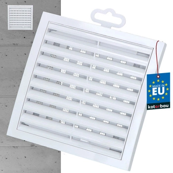 Grilă ventilație închisă cu plasă 150x150mm - Culoare albă