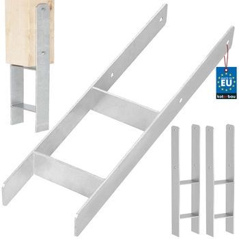 Baza stâlpului h pentru încastrare zincat argintiu 150 mm set de 2 buc.