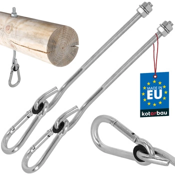 Cârlig pentru balansoar lemn cu carabină cu șurub m10 230 mm set de 2 buc.