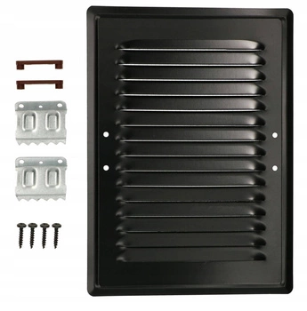 Grilaj de ventilație metalic pentru șemineu 14x21 cu cleme - Culoare negru