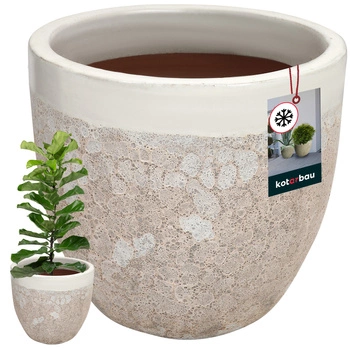 Ghiveci alb rezicutent la îngheț cu scurgere apă ⌀ 30 cm