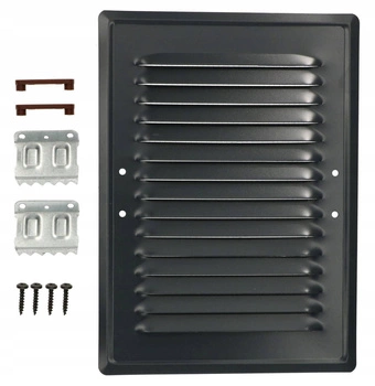 Grilaj de ventilație metalic pentru șemineu 14x21 cu cleme - Culoare gri deschis