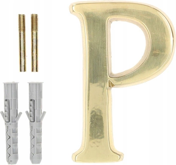 Litera "p" pentru înălțimea ușii casei în alamă 10 cm