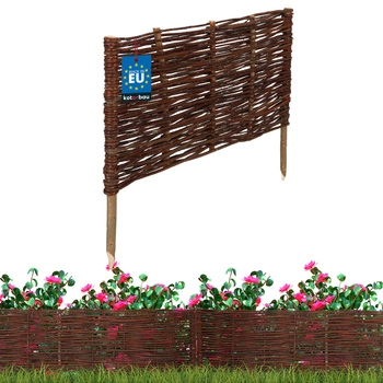 Gard de grădină din răchită condus palisadă margine 60x30 cm