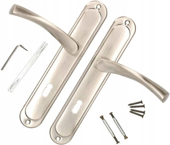 Mâner de ușă satinat cheie rotundă 72 mm