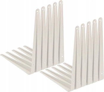 Colțar pentru raft, suport 20x15 cm, 10 buc. - Culoare albă