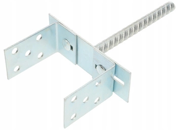 Bază stâlp cu tijă 0-200 u cotă pentru zidărie - Culoare argintie