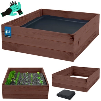 Cutie de legume din lemn ierburi creștere maro 120x120x27 cm