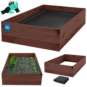 Cutie de legume din lemn ierburi creștere maro 120x100x27 cm