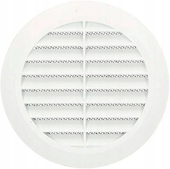 Grilă de ventilație rotundă cu plasă albă 125mm