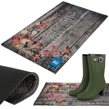 Preș 45x75 welcome frunze decorativ la ușă