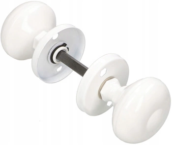 Mâner rotativ ușă rotund pentru porți uși - Culoare albă