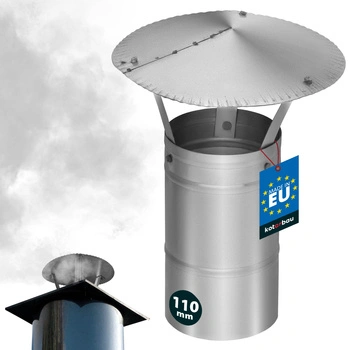 Copertină de fum pentru țeavă de coș galvanizată argintie 110 mm