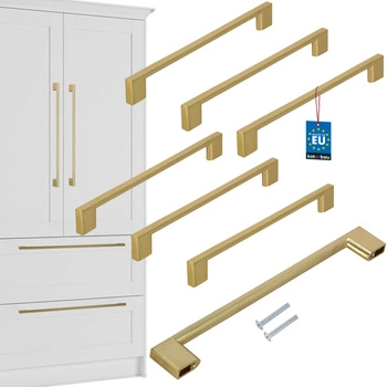 Mâner mobilier clasic modern aur mat 192 mm set de 6 buc.