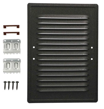 Grilaj de ventilație metalic pentru șemineu 14x21 cu cleme - Culoare gri închis