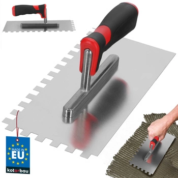 Spatula din oțel inoxidabil 270 mm dințată 10 mm gips-cartonier 10 mm