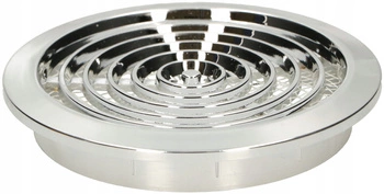 Grilaj de ventilație rotund fi 80 mm cu plasă - Culoare crom