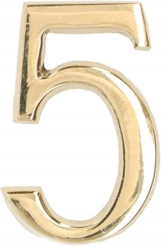 Numărul casei "5" pentru ușă 3d 5cm alamă
