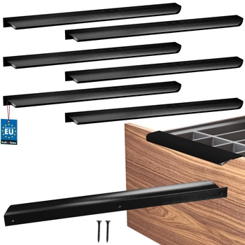 Mâner mobilier aluminiu negru mat 320/340 mm set de 6 buc.