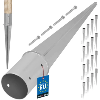 Suport de stâlp rotundă înfiptă fi 100 mm set de 16 buc.